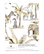 African Safari Sunset bathroom wallpaper sample