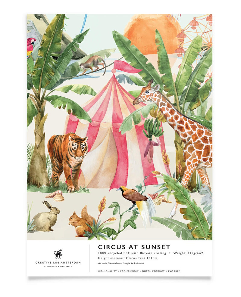 Circus at Sunset bathroom wallpaper sample by Creative Lab Amsterdam