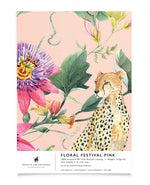 Creative Lab Amsterdam behang Floral Festival Pink bathroom wallpaper sample
