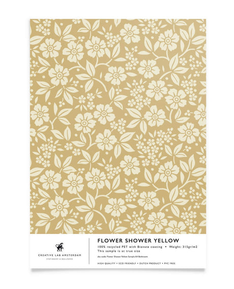 Creative Lab Amsterdam behang Flower Shower Yellow wallpaper sample