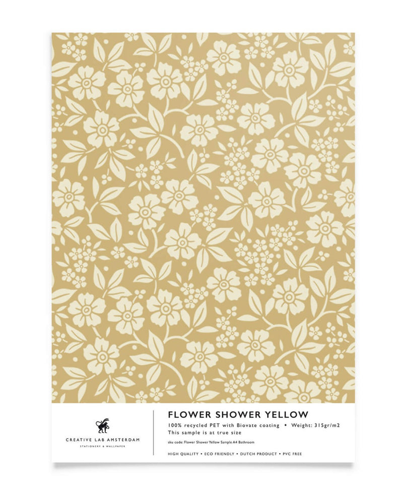 Creative Lab Amsterdam behang Flower Shower Yellow wallpaper sample