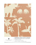 Creative Lab Amsterdam behang Generous Jungle Dusty Orange bathroom wallpaper sample