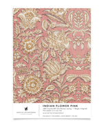 Creative Lab Amsterdam behang Indian Flower Pink bathroom wallpaper sample