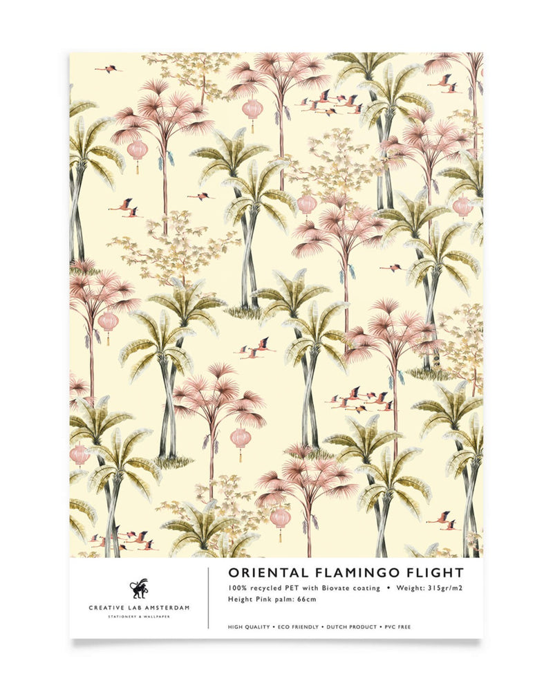 Creative Lab Amsterdam behang Oriental Flamingo Bathroom Wallpaper sample