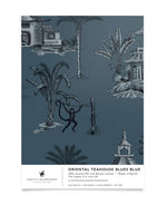 Creative Lab Amsterdam badkamer behang Oriental Teahouse Blues Blue bathroom Wallpaper sample