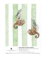 Creative Lab Amsterdam Seahorse Riders Green bathroom wallpaper sample