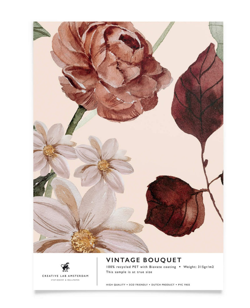 Creative Lab Amsterdam Vintage Bouquet bathroom wallpaper sample