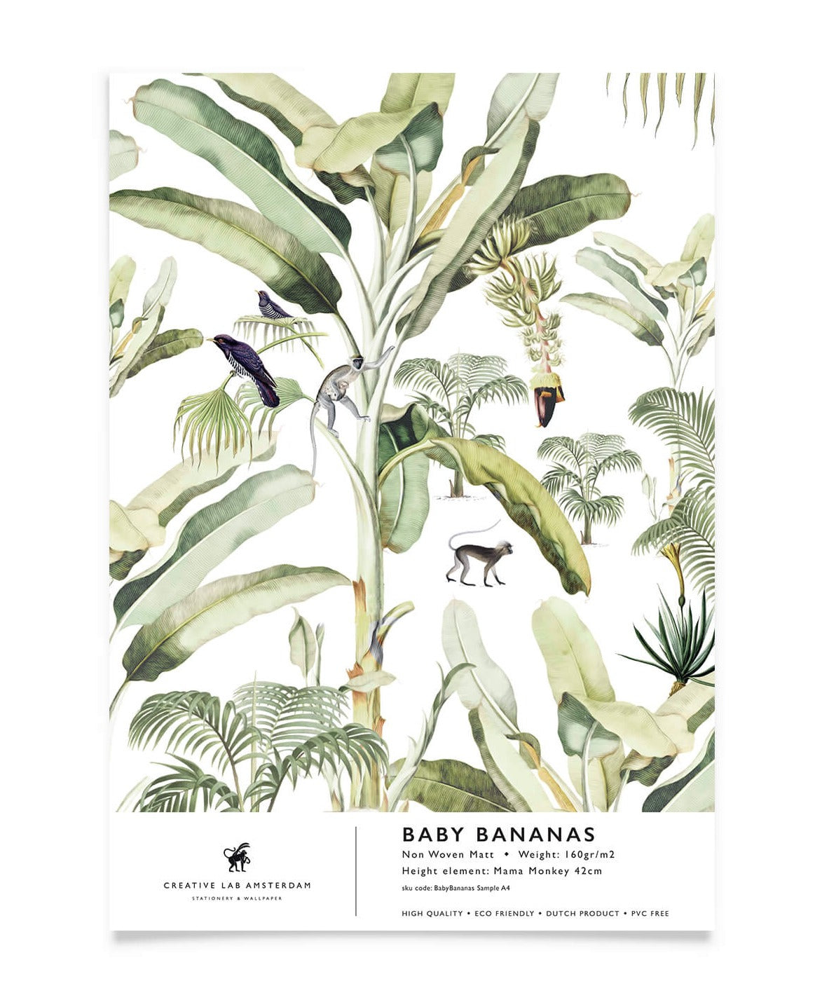 Creative Lab Amsterdam behang Baby bananas Wallpaper sample