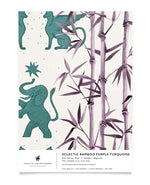 Creative Lab Amsterdam behang Eclectic Bamboo Purple Turquoise wallpaper sample