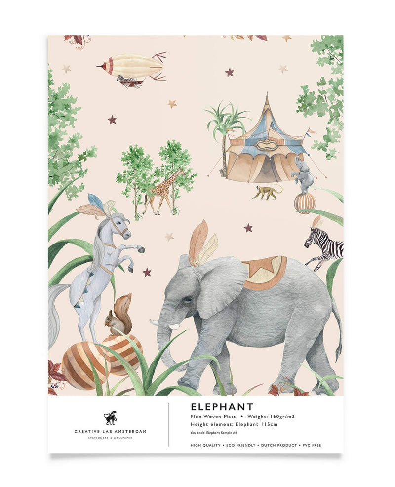 Creative Lab Amsterdam behang Elephant wallpaper sample