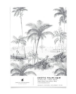 Creative Lab Amsterdam behang Exotic palms - Black & White Wallpaper sample