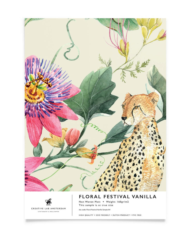 Creative Lab Amsterdam behang Floral Festival Vanilla wallpaper sample