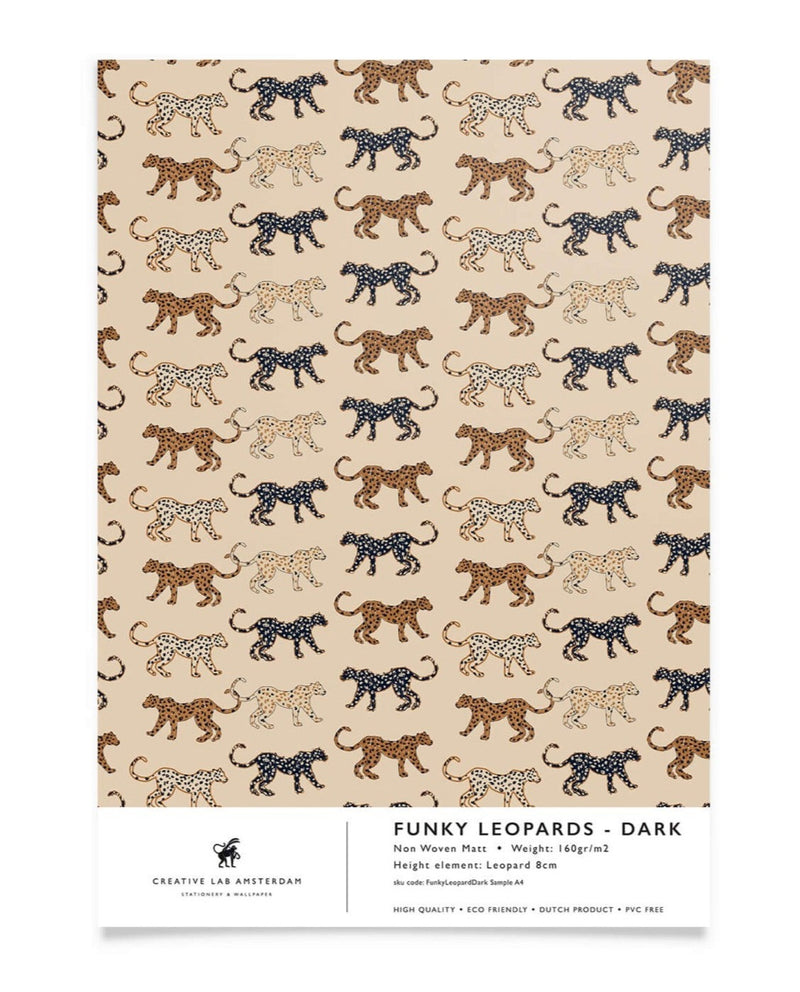 Creative Lab Amsterdam behang Funky Leopards - Dark Wallpaper Sample