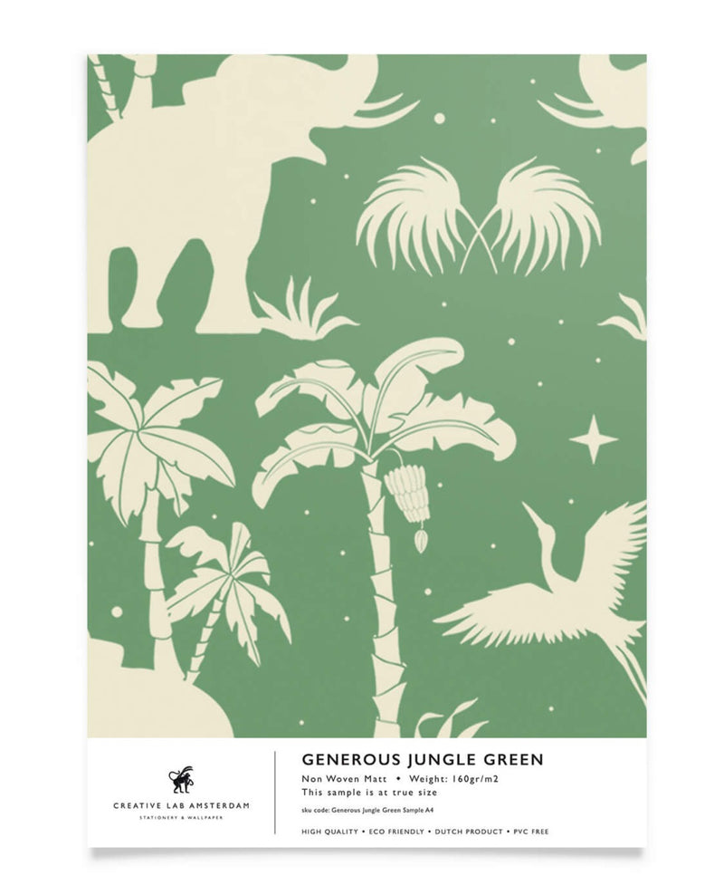 Creative Lab Amsterdam behang Generous Jungle Green wallpaper sample