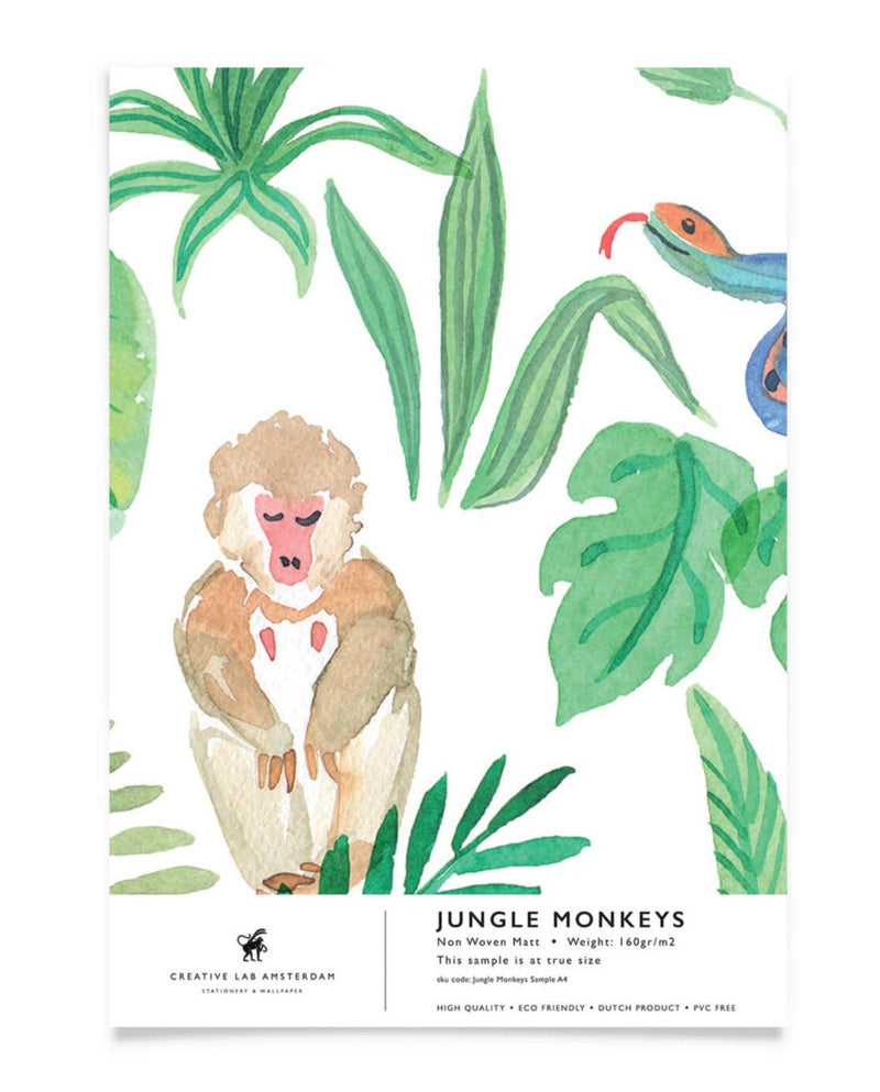 Creative Lab Amsterdam behang Jungle Monkeys wallpaper sample
