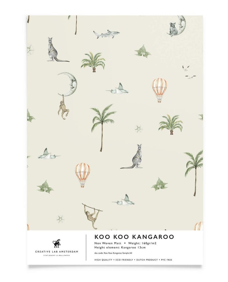 Creative Lab Amsterdam behang Koo Koo Kangaroo wallpaper sample