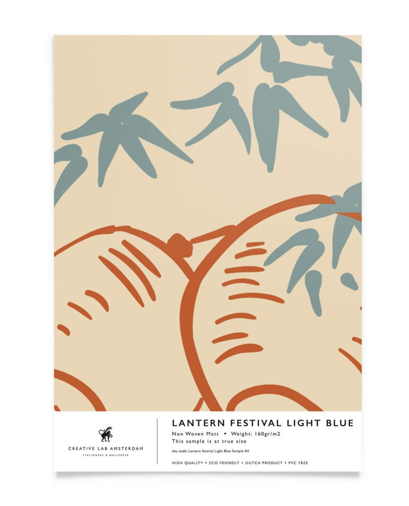 Creative Lab Amsterdam behang Lantern Festival Light Blue Wallpaper sample