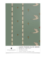 Creative Lab Amsterdam behang Lucky Pigeon Olive Green wallpaper sample