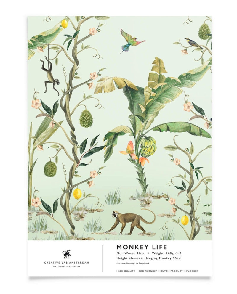 Creative Lab Amsterdam behang Monkey Life Wallpaper sample