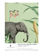 Creative Lab Amsterdam behang Oscar the Elephant Green wallpaper sample