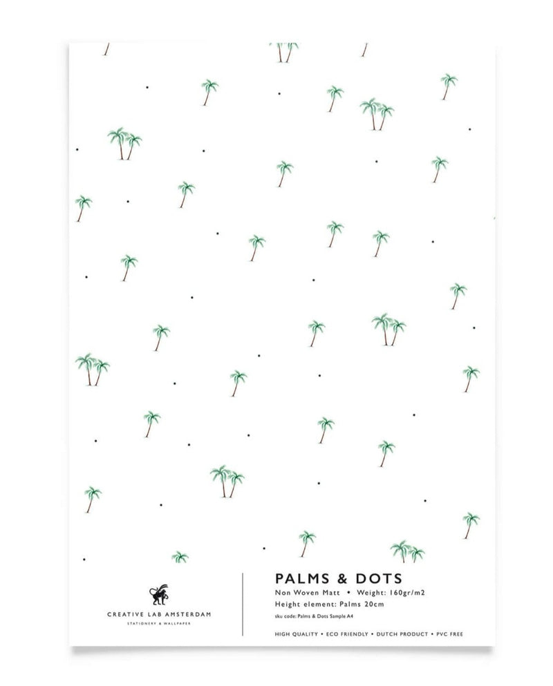 Creative Lab Amsterdam behang Palms & Dots wallpaper sample