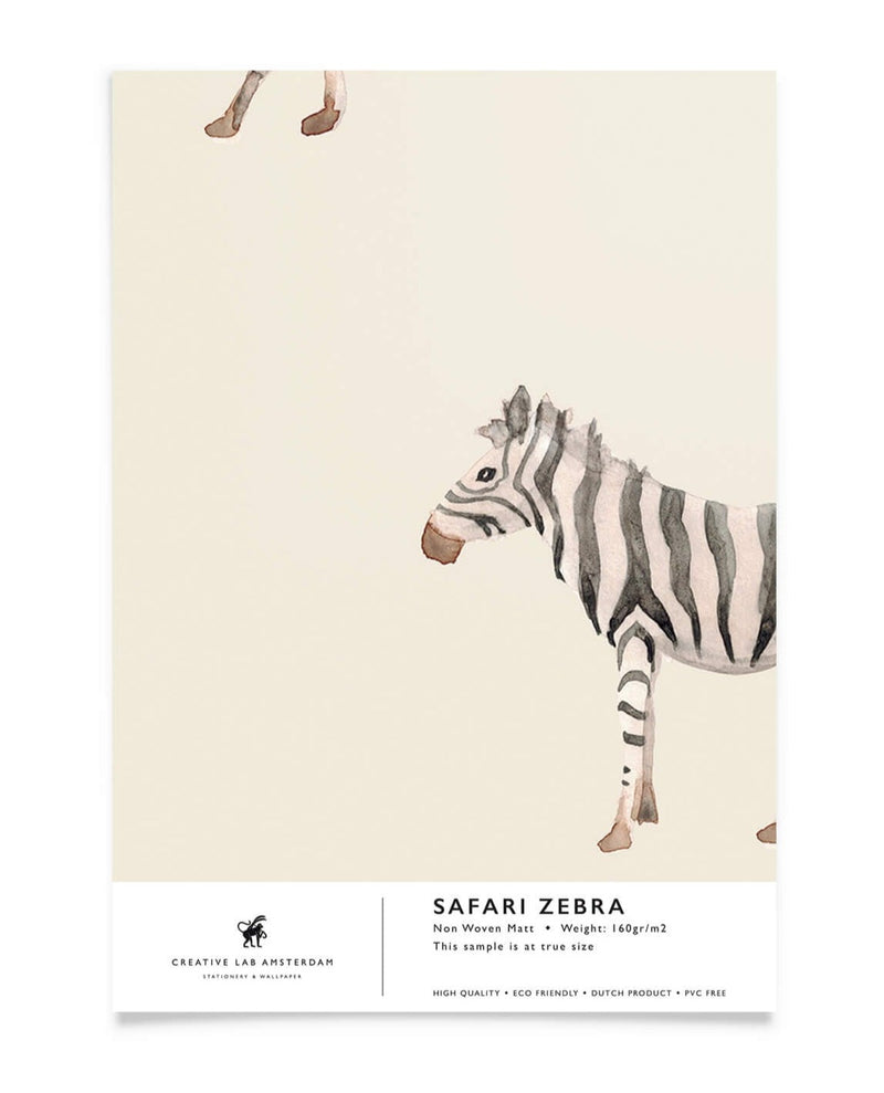 Creative Lab Amsterdam behang Safari Zebra Wallpaper sample