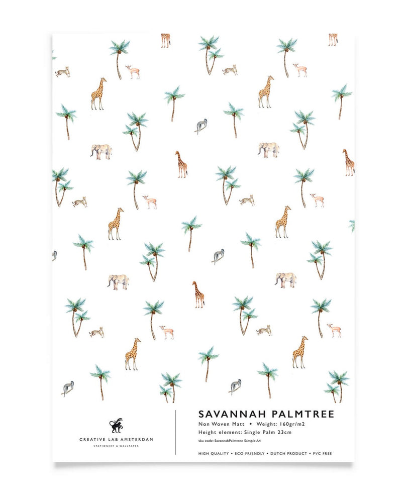 Creative Lab Amsterdam behang Savannah Palmtree wallpaper sample 