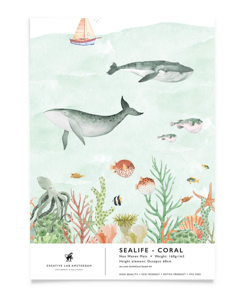 Creative Lab Amsterdam behang Sealife Coral wallpaper Sample