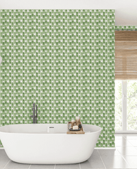 Creative Lab Amsterdam bathroom wallpaper Watercolour Checked Green badkamer behang