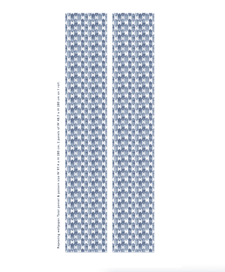 Creative Lab Amsterdam wallpaper Watercolour Checked Blue behang op rol