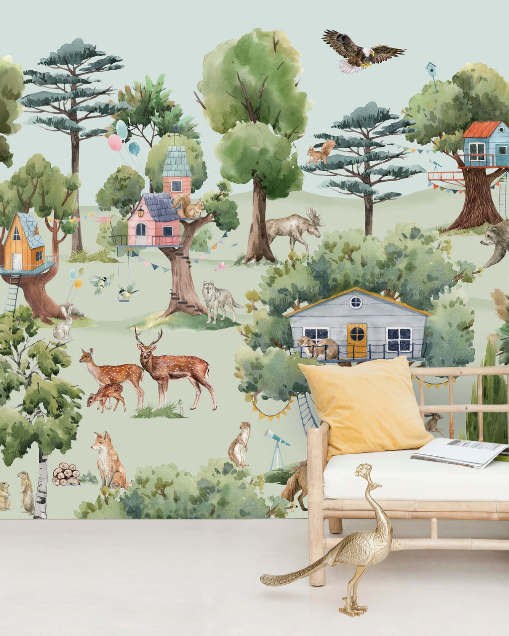 Creative Lab Amsterdam behang Treehouse in the Forest Wallpaper