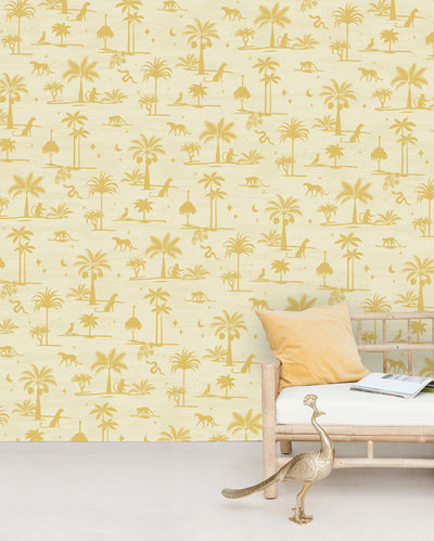 Creative Lab Amsterdam behang Jungle Silhouette Yellow Wallpaper