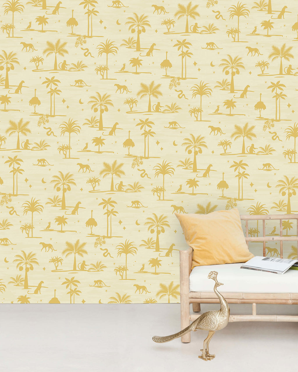 Creative Lab Amsterdam behang Jungle Silhouette Yellow Wallpaper