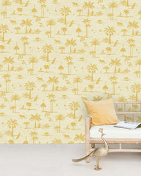 Creative Lab Amsterdam behang Jungle Silhouette Yellow Wallpaper