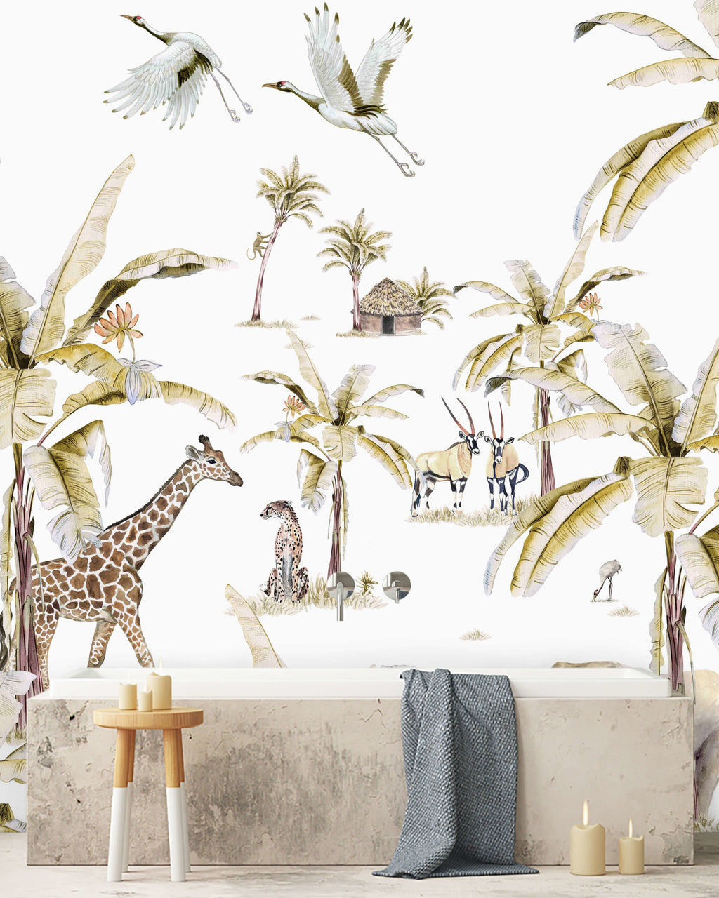 Creative Lab Amsterdam badkamer behangAfrican Safari Sunset bathroom Wallpaper