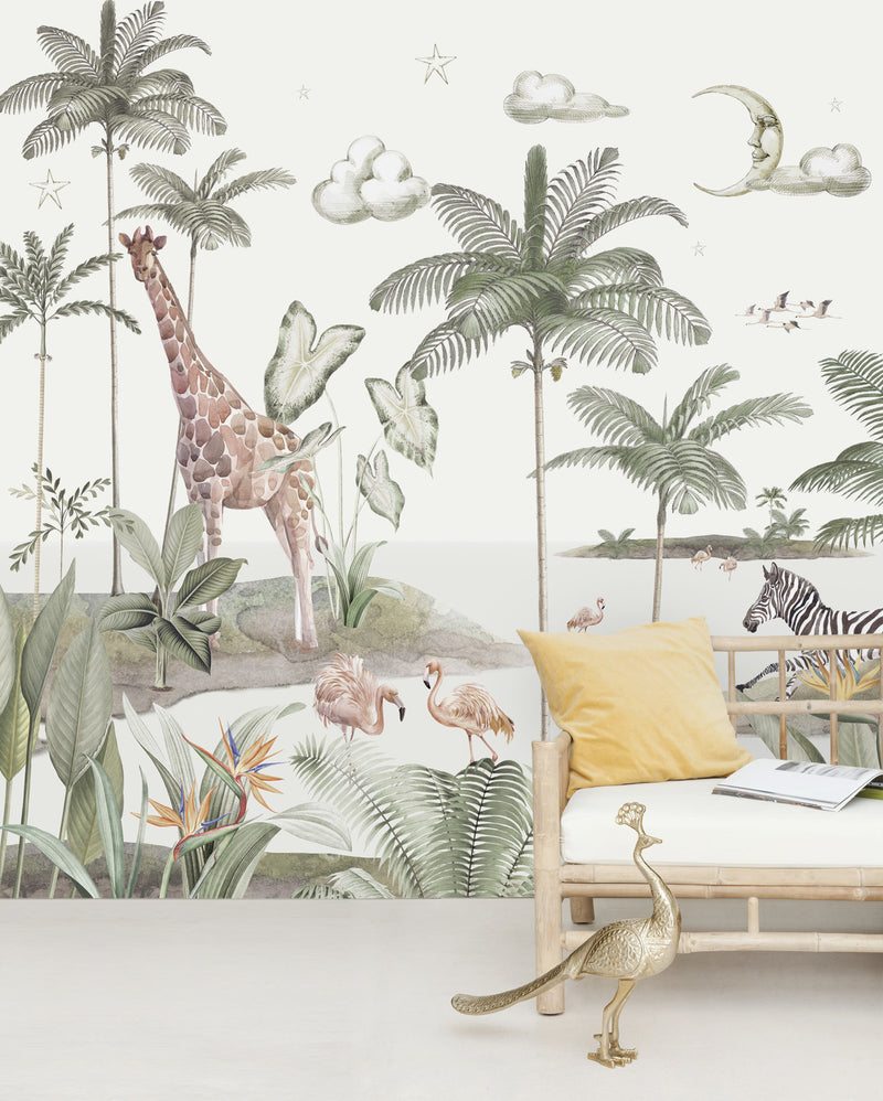 Creative Lab Amsterdam behang Smiling Jungle Moon Wallpaper