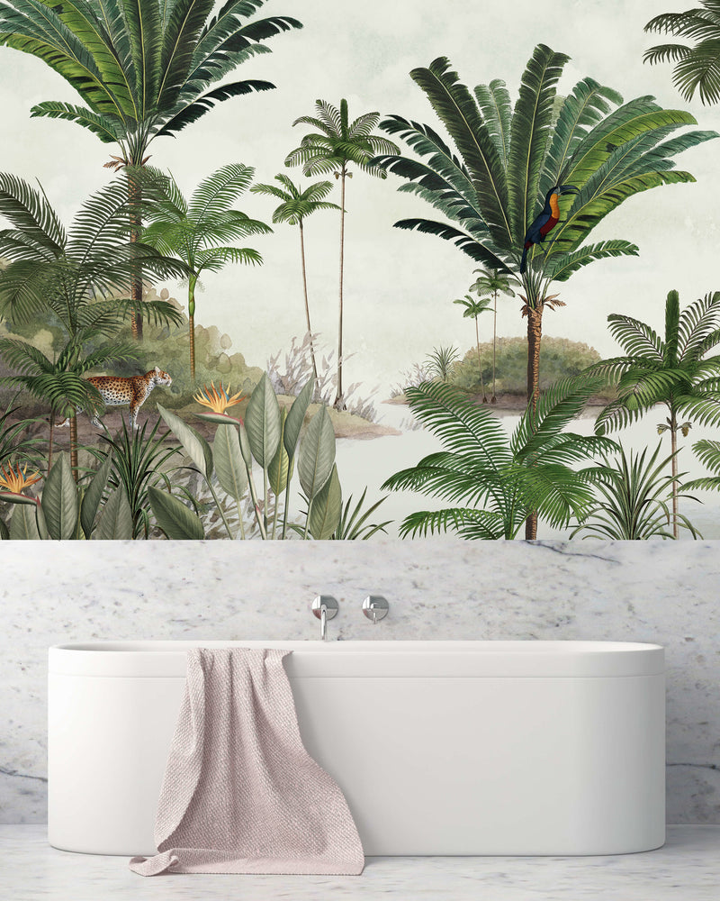 Creative Lab Amsterdam badkamer behang Rainforest bathroom Wallpaper
