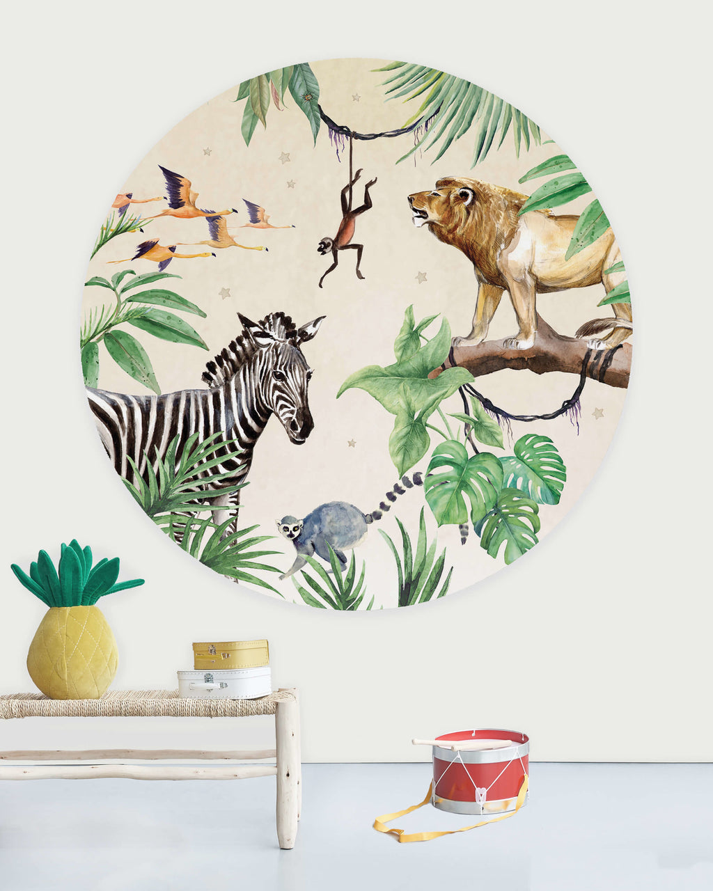 Creative Lab Amsterdam behang cirkel King of the Jungle Wallpaper circle