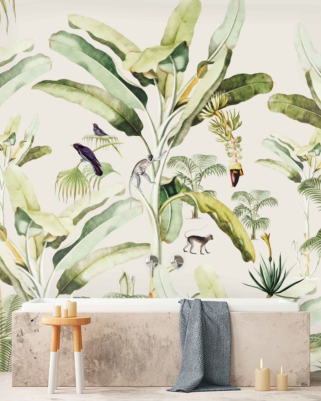 Creative Lab Amsterdam badkamer behang Baby bananas bathroom Wallpaper