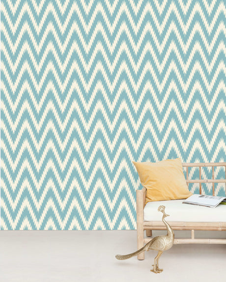 Creative Lab Amsterdam behang Ikat Blue Wallpaper