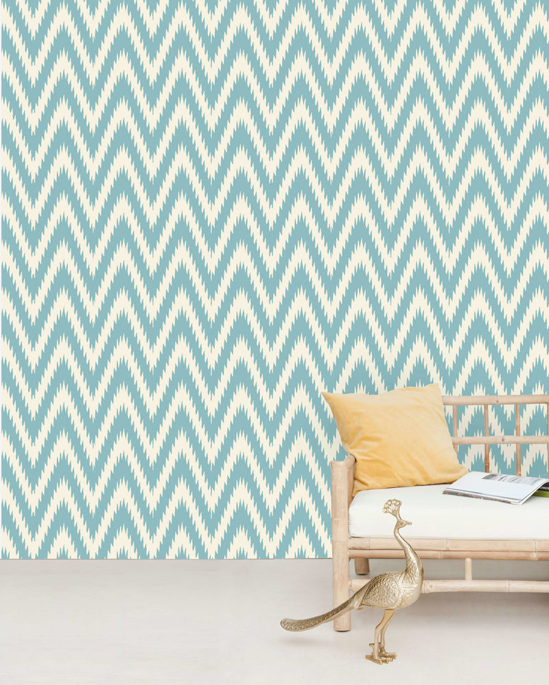 Creative Lab Amsterdam behang Ikat Blue Wallpaper