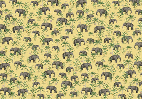 Creative Lab Amsterdam behang Oscar the Elephant Yellow Wallpaper