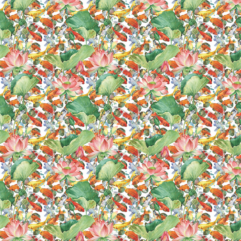 Creative Lab Amsterdam behang Lily Fishes Wallpaper