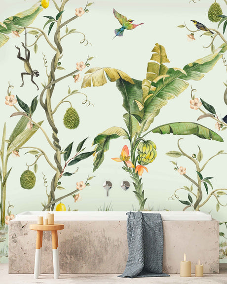 Creative Lab Amsterdam badkamer behang Monkey Life bathroom Wallpaper