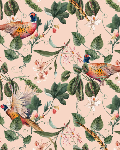 Creative Lab Amsterdam behang Floral Pheasant Wallpaper detail
