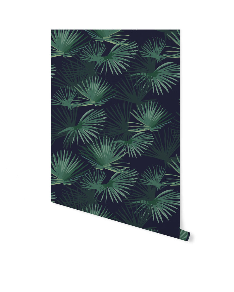 Creative Lab Amsterdam Palm Leaves Dark Green Behang op rol Sample