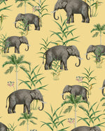 Creative Lab Amsterdam behang Oscar the Elephant Yellow Wallpaper detail