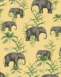 Creative Lab Amsterdam behang Oscar the Elephant Yellow Wallpaper detail