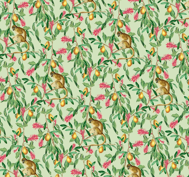 Creative Lab Amsterdam behang Tropical Monkey Wallpaper