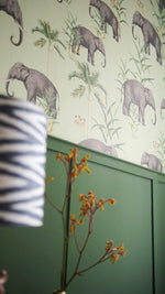 Creative Lab Amsterdam behang Oscar the Elephant Green Wallpaper